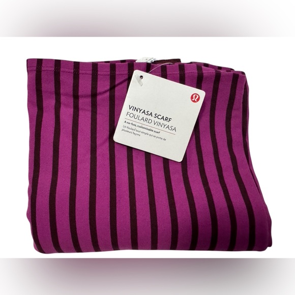 Lululemon Vinyasa Scarf in Deenie Stripe Regal Plum Bordeaux Drama - Picture 4 of 5